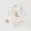 Macacão para Bebê Recém-Nascido de Primavera e Outono, Macacão de Algodão Sem Costura, Roupa Estilo Monge 100% Algodão, Roupa para Engatinhar para Bebês Meninos e Meninas, Roupa de Outono