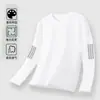 [Envio Rápido] Camiseta Masculina de Manga Longa, Roupa Íntima Masculina de Outono, Corte Amplo, Camada Base Elástica, Camiseta Masculina Estampada