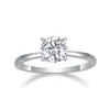Ranking de Ventas Europeo, Americano, Japonés y Coreano Anillos de Moissanita Plata S925 Chapado en Platino Anillos de Compromiso para Mujer Estilo Simple Venta al por Mayor