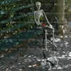 Adornos de Calavera Artificial para Halloween Set de Perro Esqueleto de 90 cm Decoración para Patio Jardín Casa Embrujada Truco