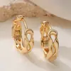 Brincos de Argola Geométricos Vazados Banhados a Ouro 18K de Cobre Aogu, Venda Cruzada Popular, Moda Simples, para Mulheres, Brincos Versáteis de Nicho para o Dia a Dia
