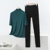Conjunto de Traje Casual de Modal para Mujer, Conjunto de Dos Piezas Delgado Holgado de Talla Grande para Verano que se Puede Usar Afuera