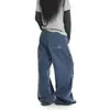 Pantalones casuales holgados con estampado de letras retro americano y efecto desgastado para hombre y mujer, nuevos pantalones deportivos de pierna ancha estilo callejero de otoño