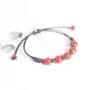 Jingdezhen Navidad Cerámica Cuerda Trenzada Pulsera Animales de Dibujos Animados Cuerda de Mano Joyería al por Mayor para Atracciones Turísticas Nicho Lujo Ligero
