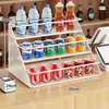 Estante de bebidas para escritorio, expositor de niveles, estante de almacenamiento de varias capas para agua mineral y cigarrillos de tienda de conveniencia, estante de supermercado