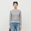 Nueva camiseta casual de manga larga para mujer de principios de otoño, bloques de color de lana de oveja, imitación de dos piezas, ajuste ceñido, jersey versátil de base