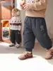 Calça Jerry para Bebês Meninos 2026 Inverno Novo Jogger Pequeno para Bebê com Veludo Quente Calça de Algodão Infantil