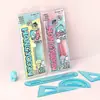 Conjunto de Régua Transparente Desenho Animado 15cm, Incluindo Régua Reta e Régua de Triângulo, Conjunto de Aprendizagem de Medição, Material Escolar
