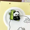 Clip de plástico PP de panda de dibujos animados, alto valor estético, papelería linda para estudiantes, clip para guardar exámenes, venta al por mayor