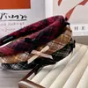 Diadema de Lazos a Cuadros Retro para Mujer Otoño e Invierno Estilo Preppy Diadema para Lavarse la Cara Accesorios Sencillos para el Cabello a Cuadros