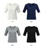 Camiseta básica de manga corta de color liso, de lana y tejido térmico, nueva moda, superventas