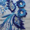 Tecido de Malha Bordado com Lantejoulas Veludo Flor Estéreo Diamante Brilhante Aplique Roupas de Performance de Palco Acessórios Decorativos L90