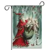 Nova bandeira de jardim de Natal Amazon transfronteiriça com boneco de neve e árvore de Natal, bandeira de linho para feriado para pátio externo