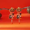 Bestseller transfronteiriço na Europa e América: Brincos exagerados de Halloween em liga com pingente de óleo, cabeça de abóbora fantasma fofa, brincos de feriado para mulheres