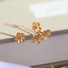 Banho de Cobre Ouro Verdadeiro 18K Contas Flor de Pessegueiro Enrolamento de Fio Acabamento com Cravação de Flor DIY Presilha de Cabelo Antiga Material Básico Joias Hanfu