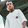 Verão Hong Kong Estilo Graffiti Camiseta de manga curta Hip-hop Masculino Solto Tamanho Grande Top Moda Moda Casal Estampado Camiseta de meia manga