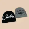 Chapéu de Tricô Jacquard Estrela de Cruzeiro Americano Outono e Inverno para Homens e Mulheres, Quente Reversível Hip-Hop Chapéu para Frio Chapéu Pulôver Atacado