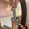 Adecuado para Apple Iwatch56789S10 Correa de Muñeca para Reloj Correa de Apple Watch Correa de Metal con Diamantes Asimétricos