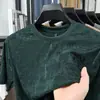 Nova Camiseta Masculina de Tricô de Seda Gelada Europeia de Verão para Jovens, Slim Fit, Manga Curta, Camiseta Básica Fina