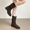 Botas de Media Pantorrilla Melaleuca para Mujer 2026 Nuevas Botas de Vaquero Western Apiladas para Primavera y Otoño Botas Martin de Suela Gruesa Botas Individuales