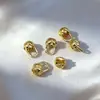 Cierre de Broche con Cuentas de Extremo en Forma de Cubo Flor de Loto Chapado en Oro de 18 Quilates Moda Nueva Accesorios para Joyería Hecha a Mano DIY