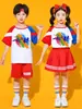 Fantasia Infantil Fantasia Infantil de Dança Estilo Chinês Fantasia Costurada para Equipe de Cheerleading Fantasia para Aula de Esportes de Alunos do Ensino Fundamental