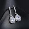 Pendientes largos con temperamento de gota de agua, pendientes de calidad europea y americana con incrustaciones de cobre, pendientes de circonita de grado AAA, pendientes con personalidad directa de fábrica
