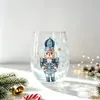 Vaso de whisky de marca independiente, nuevo producto transfronterizo, vaso de cristal con diseño de Papá Noel, vaso de whisky de cristal hecho a mano
