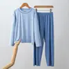 Pijama para Niña, Algodón Puro para Mujer Primavera y Verano Delgado Manga Larga Pantalón Largo, Conjunto de Ropa de Casa para Adolescentes, Ropa de Verano para Niños