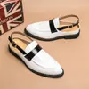 Mocassins Masculinos de Verão Modernos e Respiráveis, Sem Salto, Sandálias Casuais de Bico Fechado Estilo Britânico para Uso ao Ar Livre