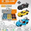 Carro de Liga Infantil Modelo Pull-Back Som e Luz Abertura de Porta Simulação Veículo Off-Road Carro de Escalada Carro de Corrida Carro Esportivo Brinquedo
