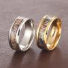 Anillo de Acero Inoxidable Epoxy Colorido Nuevo 2024 Anillo de Acero Inoxidable de Venta Caliente 8 mm Anillo Incrustado de Ópalo