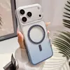 Capa Magnética para Celular com Gradiente de Cristal de Gelo Adequada para Apple 17Promax Personalizada 13/14 Cor Transparente Fresca 15 Tendência 16