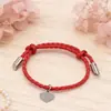Novo Pulseira da Sorte DIY Simples para Casal Fio Vermelho Fecho Ajustável Fio Milanesa Personalizado Design Exquisito com Contas