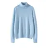 Textura Excepcional~ [100% Caxemira Pura] Tricô de Gola Alta para Mulheres, Roupa Simples para o Trabalho e Tricô Versátil para Usar por Baixo