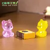 Micro Paisagem Desenho Animado Fofo Ursinho de Pelúcia Luminoso Boneca Casa de Bebê Mengli Acessórios de Decoração DIY Pequenos Enfeites de Mesa