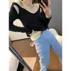 Camiseta base de alta calidad VC, súper cómoda, tacto cachemir, para mujer, nuevo de principios de otoño, minimalista, ponible como capa exterior