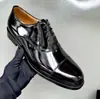 Zapatos de Piel de Lujo para Hombre Punta de Perla de Borde Abierto Piel de Vaca de Primera Capa Británicos Formales de Negocios con Cordones Completamente Hechos a Mano por Dentro y por Fuera Piel de Vaca