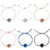 Pulsera de Cuerda Redonda de Colores Dorados de Venta Caliente Europea y Americana para Mujeres, Joyería de Amor Imitación de Piedra Natural de Resina, Regalo de Alas de Amor