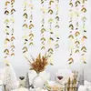 Guirnalda de papel con hojas verdes de 4M para decoración de cumpleaños infantiles, bodas, fiestas, pancarta de corona de papel con hojas cortadas a láser para colgar