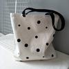 Bolsa de lona de ombro único estilo minimalista super fofa de bolinhas estilo universitário mochila escolar para estudantes bolsa de compras mulheres