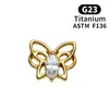 Pendientes de Mariposa de Aleación de Titanio ASTM F-136 con Rosca Interna, Piercings para Labios de Estilo Dulce y Fresco, Piezas de Repuesto para Piercing DIY