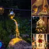 Lámpara solar LED de cadena alambre de cobre lámpara decorativa navideña luces de cadena para jardín exterior patio lámpara con forma de hierro