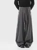 Pantalones de vestir para hombre de corte limpio y caída cruzada, para primavera y otoño, estilo retro americano, modernos, holgados, de pierna ancha, casuales