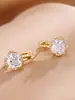 Cuffs Populares de Lujo Asequible con Circonita de Temu para Mujer, Pendientes Simples y Versátiles, Pendientes de Cobre Chapado en Oro de Moda y Únicos, Múltiples Estilos Disponibles