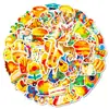Compra Directa Transfronteriza de 56 Pegatinas de Pintura al Óleo de Colores Cálidos, Animales de Dibujos Animados, Comida, Decoración Estilo Ins, Pegatinas de PP de Amazon