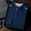 Suéter de cachemira de cuello alto medio para hombre, camisa de polo gruesa de otoño e invierno para hombre, suéter de punto de cachemira pura para hombre