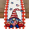 Camino de Mesa Vintage Estilo Americano Transfronterizo, Mantel Navideño de Lino Estampado, Mantel Largo Decorativo, Mesa de Centro Estilo Lujo Ligero