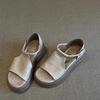 Sandalias Retro de Cuña Abiertas para Mujer, Nuevo Estilo Verano 2026, Calados Casuales Cómodas Planas Estilo Romano