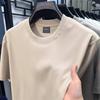 Algodón de Amoníaco Líquido 7A Puños y Dobladillo Antibacterianos Sin Costuras Laminado Nueva Camiseta de Cuello Redondo para Hombre Venta al por Mayor Transfronteriza Dropshipping
